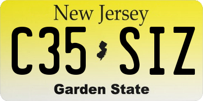 NJ license plate C35SIZ
