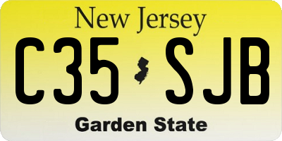 NJ license plate C35SJB