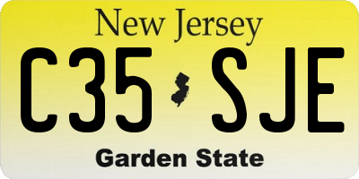 NJ license plate C35SJE