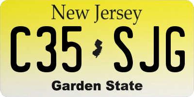 NJ license plate C35SJG