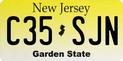 NJ license plate C35SJN