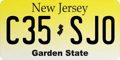 NJ license plate C35SJO