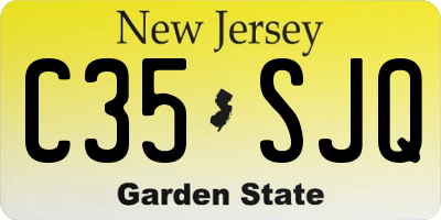 NJ license plate C35SJQ