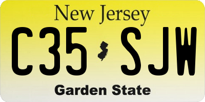 NJ license plate C35SJW