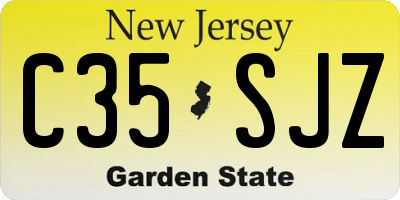 NJ license plate C35SJZ