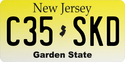 NJ license plate C35SKD