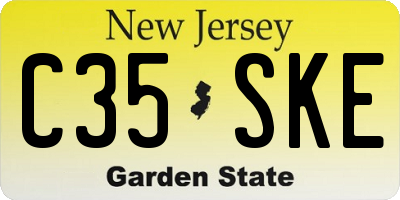 NJ license plate C35SKE