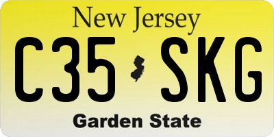 NJ license plate C35SKG