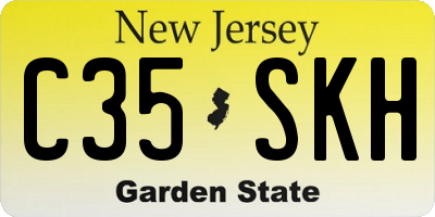 NJ license plate C35SKH