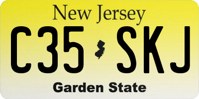 NJ license plate C35SKJ
