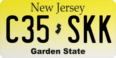 NJ license plate C35SKK