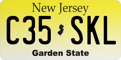 NJ license plate C35SKL