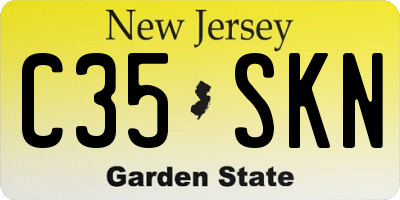 NJ license plate C35SKN