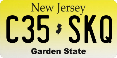 NJ license plate C35SKQ