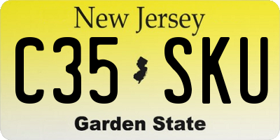 NJ license plate C35SKU