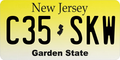 NJ license plate C35SKW
