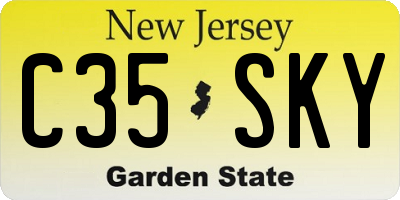 NJ license plate C35SKY