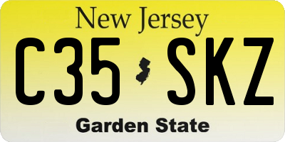 NJ license plate C35SKZ