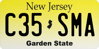 NJ license plate C35SMA