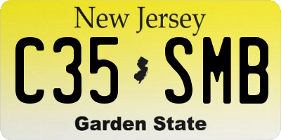NJ license plate C35SMB