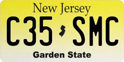 NJ license plate C35SMC