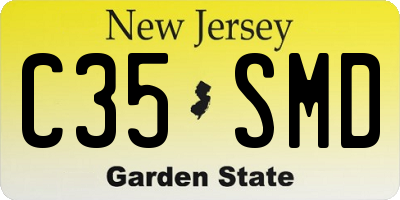 NJ license plate C35SMD