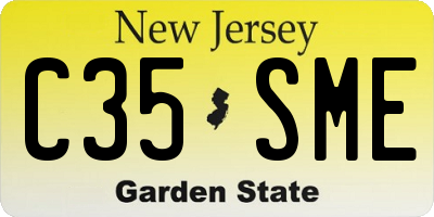 NJ license plate C35SME
