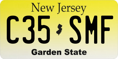 NJ license plate C35SMF
