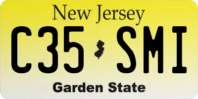 NJ license plate C35SMI