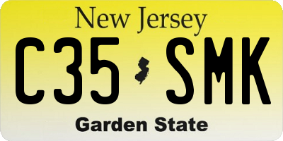 NJ license plate C35SMK