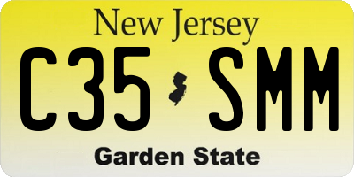NJ license plate C35SMM