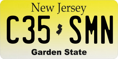 NJ license plate C35SMN
