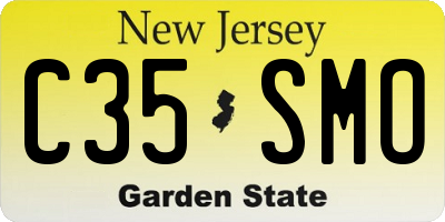 NJ license plate C35SMO