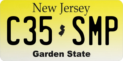 NJ license plate C35SMP