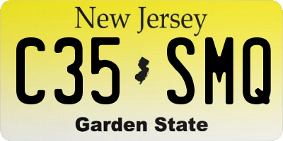 NJ license plate C35SMQ