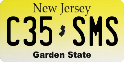 NJ license plate C35SMS