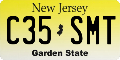 NJ license plate C35SMT
