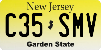 NJ license plate C35SMV