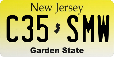 NJ license plate C35SMW