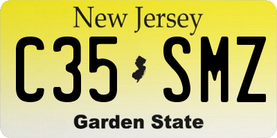 NJ license plate C35SMZ