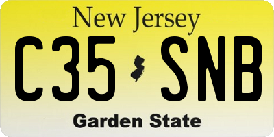 NJ license plate C35SNB