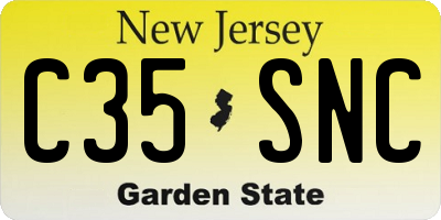 NJ license plate C35SNC