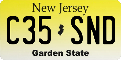 NJ license plate C35SND
