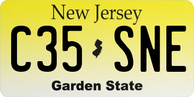 NJ license plate C35SNE