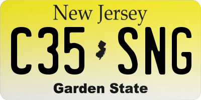 NJ license plate C35SNG