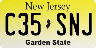 NJ license plate C35SNJ