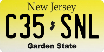 NJ license plate C35SNL