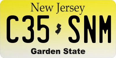 NJ license plate C35SNM