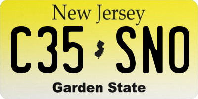 NJ license plate C35SNO