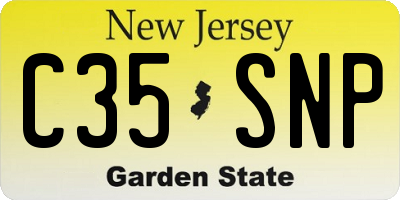 NJ license plate C35SNP